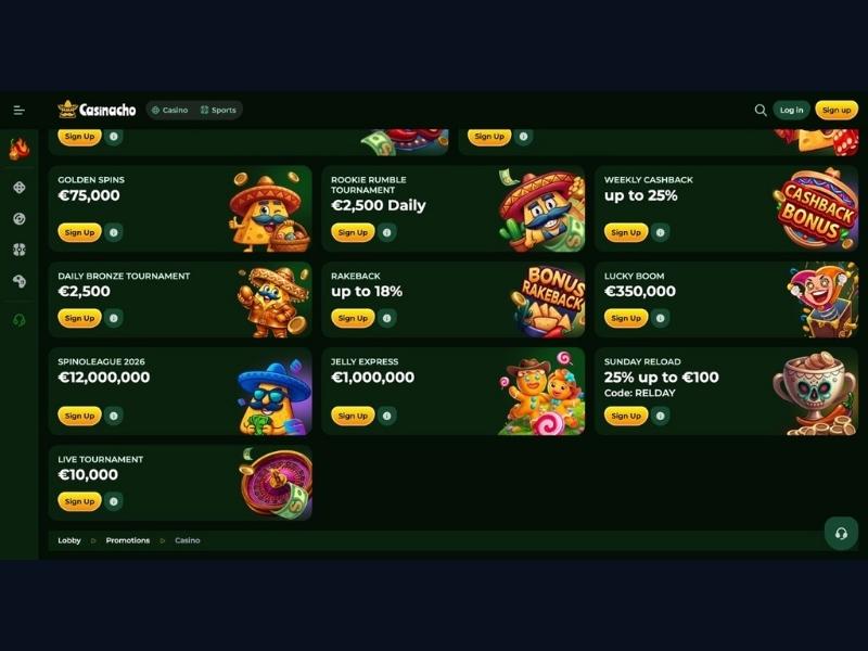 Turnieje Casinacho Casino Nacho Casino — jak dołączyć i co można wygrać